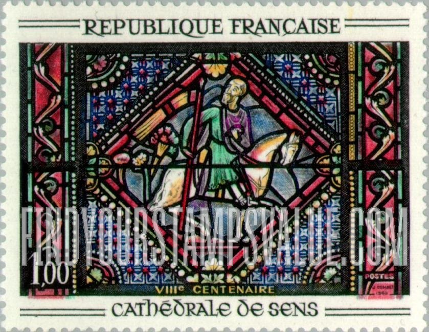 FindYourStampsValue: St. Paul on the Damascus Road, Window, Cathedral of Sens