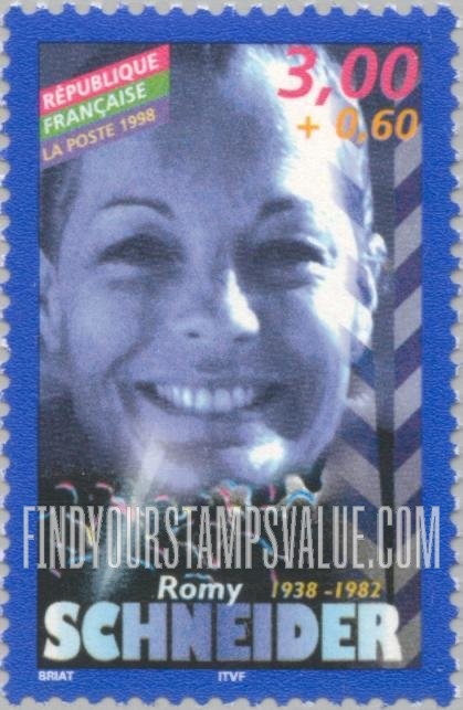 FindYourStampsValue: SEMI-POSTAL - Actors of the French Cinema: Romy Schneider (1938-82)