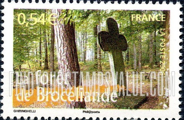 FindYourStampsValue: Aspects of Life in French Regions Type of 2003: Brocéliande Forest