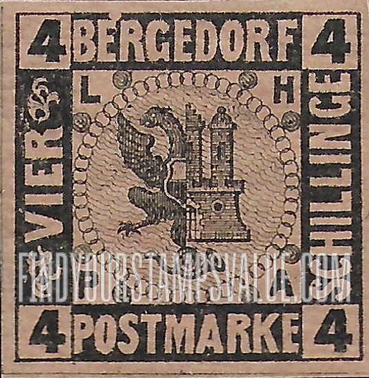 FindYourStampsValue: Combined Arms of Lübeck and Hamburg