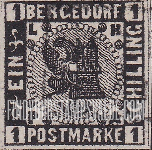 FindYourStampsValue: Combined Arms of Lübeck and Hamburg