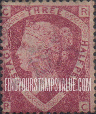 FindYourStampsValue: Great Britain (United Kingdom): Queen Victoria - Three Halfpence