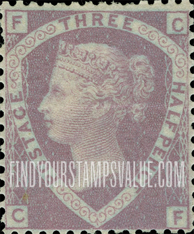 FindYourStampsValue: Great Britain (United Kingdom): Queen Victoria - Three Halfpence