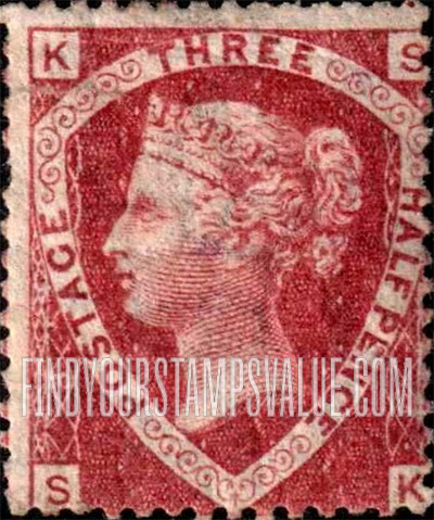 FindYourStampsValue: Great Britain (United Kingdom): Queen Victoria - Three Halfpence