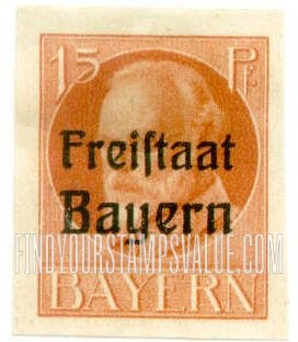 FindYourStampsValue: King Ludwig III: Bavarian Stamps of 1914-16 Overprinted