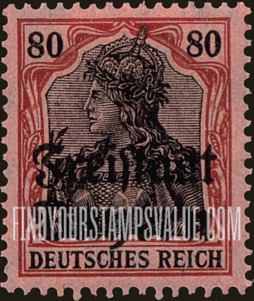 FindYourStampsValue: Germania: Stamps of Germany 1906-19 Overprinted