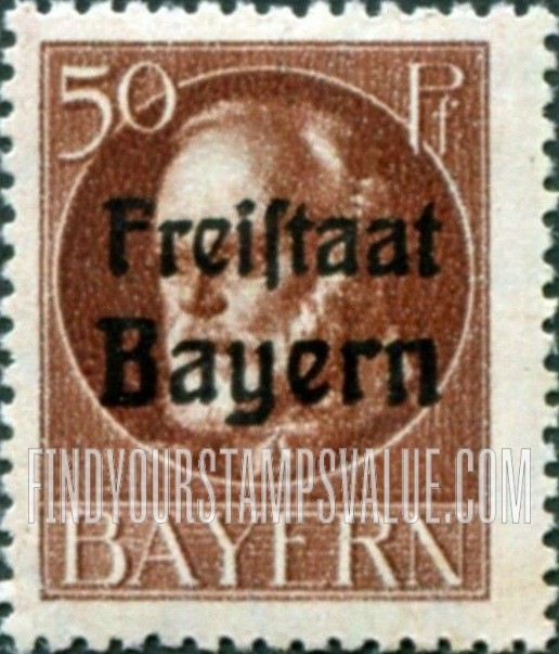 FindYourStampsValue: King Ludwig III: Bavarian Stamps of 1914-16 Overprinted