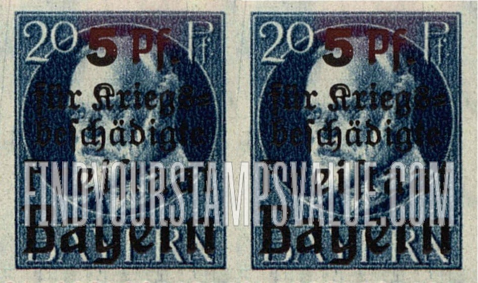 FindYourStampsValue: SEMI-POSTAL -King Ludwig III: Regular Issue of 1914-20 Surcharged in Black