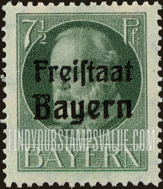 FindYourStampsValue: King Ludwig III: Bavarian Stamps of 1914-16 Overprinted