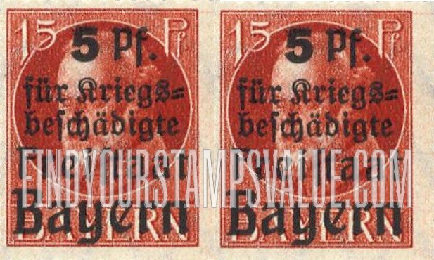 FindYourStampsValue: SEMI-POSTAL -King Ludwig III: Regular Issue of 1914-20 Surcharged in Black