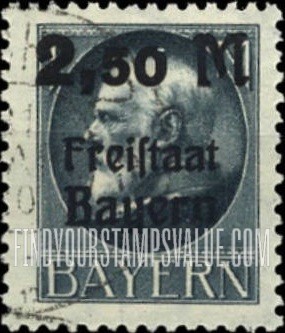 FindYourStampsValue: King Ludwig III: Ludwig Type of 1914, Printed in Various Colors and Surcharged