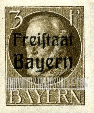 FindYourStampsValue: King Ludwig III: Bavarian Stamps of 1914-16 Overprinted