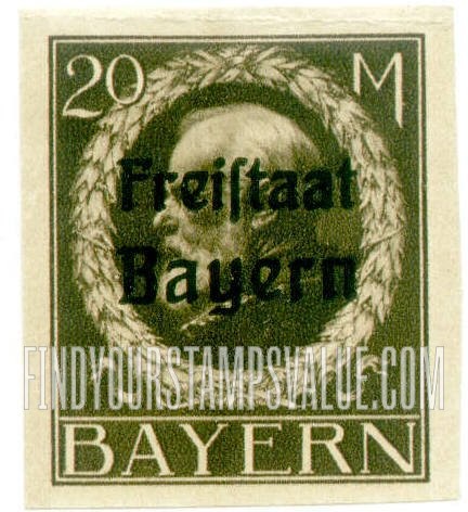 FindYourStampsValue: King Ludwig III: Bavarian Stamps of 1914-16 Overprinted