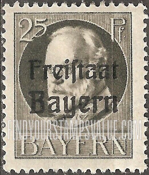 FindYourStampsValue: King Ludwig III: Bavarian Stamps of 1914-16 Overprinted