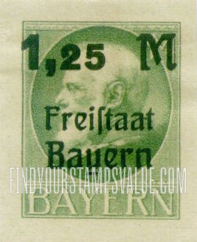 FindYourStampsValue: King Ludwig III: Ludwig Type of 1914, Printed in Various Colors and Surcharged