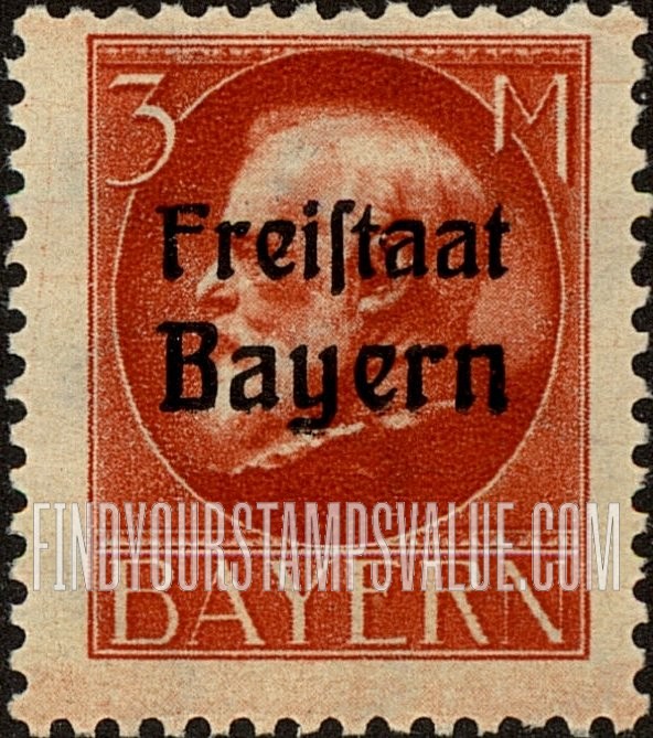 FindYourStampsValue: King Ludwig III: Bavarian Stamps of 1914-16 Overprinted