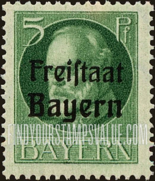 FindYourStampsValue: King Ludwig III: Bavarian Stamps of 1914-16 Overprinted