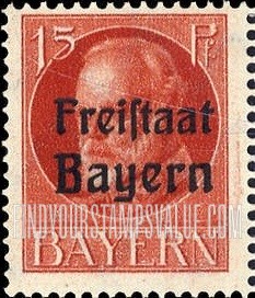 FindYourStampsValue: King Ludwig III: Bavarian Stamps of 1914-16 Overprinted