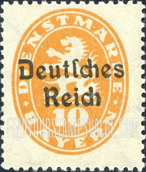FindYourStampsValue: OFFICIAL - Lion and value in oval: Stamps of Preceding Issue Overprinted