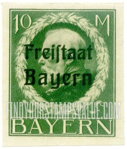 FindYourStampsValue: King Ludwig III: Bavarian Stamps of 1914-16 Overprinted