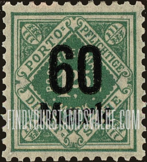 FindYourStampsValue: WURTTEMBERG OFFICIAL - Numeral Value: Surcharged