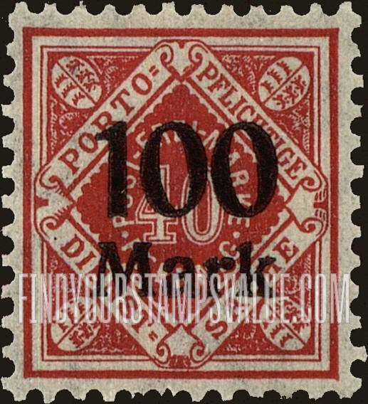 FindYourStampsValue: WURTTEMBERG OFFICIAL - Numeral Value: Surcharged