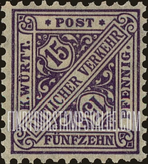FindYourStampsValue: WURTTEMBERG OFFICIAL - Numeral Value