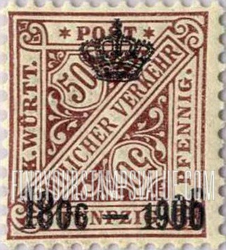 FindYourStampsValue: WURTTEMBERG OFFICIAL - Numeral Value: Overprinted in Black