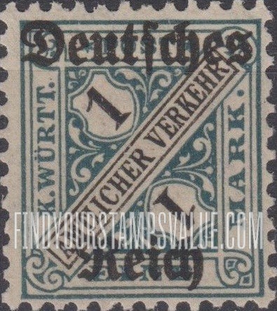 FindYourStampsValue: WURTTEMBERG OFFICIAL - Numeral Value: Official Stamps of 1906-19 Overprinted