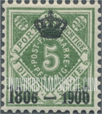 FindYourStampsValue: WURTTEMBERG OFFICIAL - Numeral Value: Stamps of Previous Issues Overprinted in Black