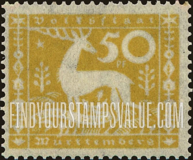 FindYourStampsValue: WURTTEMBERG OFFICIAL - Stag