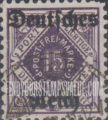 FindYourStampsValue: WURTTEMBERG OFFICIAL - Numeral Value: Official Stamps of 1906-19 Overprinted