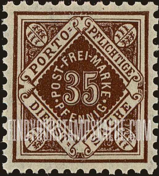 FindYourStampsValue: WURTTEMBERG OFFICIAL - Numeral Value