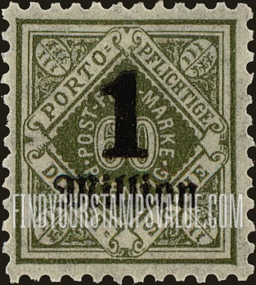 FindYourStampsValue: WURTTEMBERG OFFICIAL - Numeral Value: Surcharged