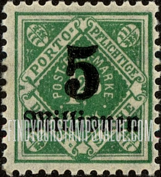 FindYourStampsValue: WURTTEMBERG OFFICIAL - Numeral Value: Surcharged