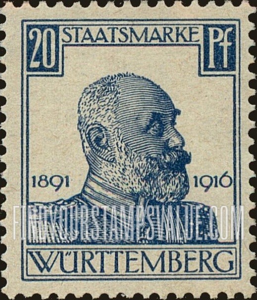 FindYourStampsValue: WURTTEMBERG OFFICIAL - King Wilhelm II