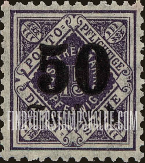 FindYourStampsValue: WURTTEMBERG OFFICIAL - Numeral Value: Surcharged