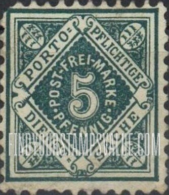 FindYourStampsValue: WURTTEMBERG OFFICIAL - Numeral Value