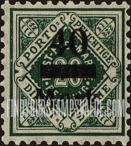 FindYourStampsValue: WURTTEMBERG OFFICIAL - Numeral Value: Stamps of 1917-21 Surcharged in Black