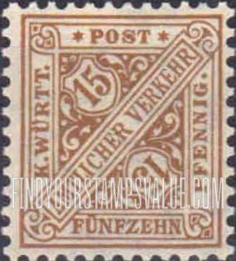 FindYourStampsValue: WURTTEMBERG OFFICIAL - Numeral Value