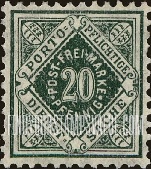 FindYourStampsValue: WURTTEMBERG OFFICIAL - Numeral Value