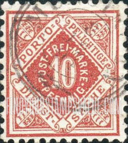 FindYourStampsValue: WURTTEMBERG OFFICIAL - Numeral Value