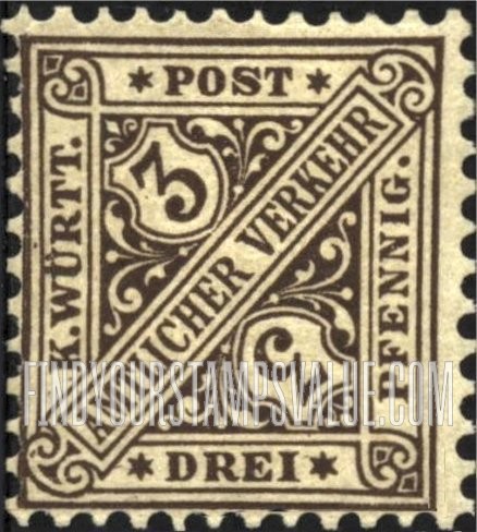 FindYourStampsValue: WURTTEMBERG OFFICIAL - Numeral Value