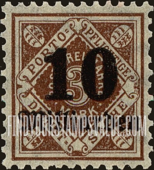 FindYourStampsValue: WURTTEMBERG OFFICIAL - Numeral Value: Surcharged