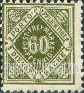 FindYourStampsValue: WURTTEMBERG OFFICIAL - Numeral Value