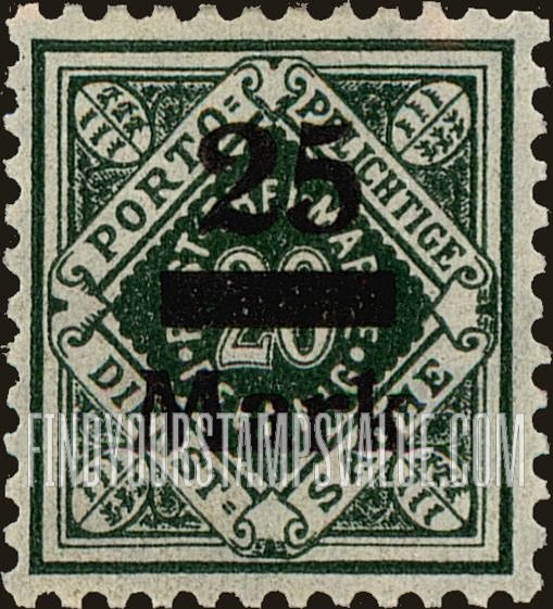 FindYourStampsValue: WURTTEMBERG OFFICIAL - Numeral Value: Stamps of 1917-21 Surcharged in Black