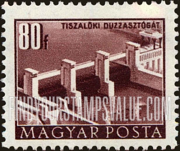 FindYourStampsValue: Building Types of 1951: Tiszalok dam