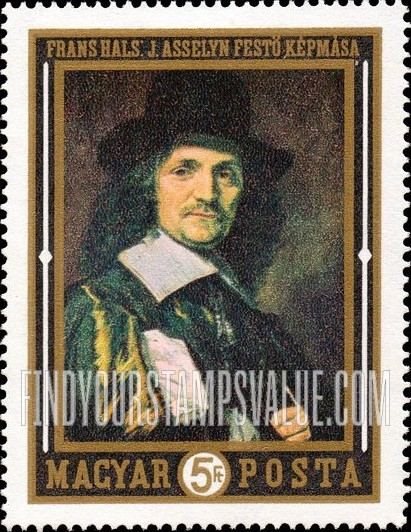 FindYourStampsValue: Dutch Paintings: Portrait of Jan Asselyn, by Frans Hals