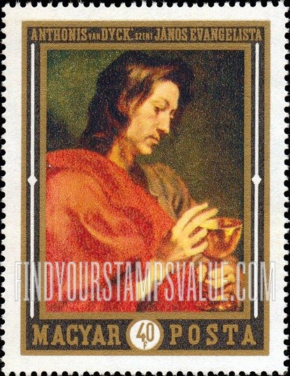 FindYourStampsValue: Dutch Paintings: Saint John the Evangelist, by Anthony Van Dyck