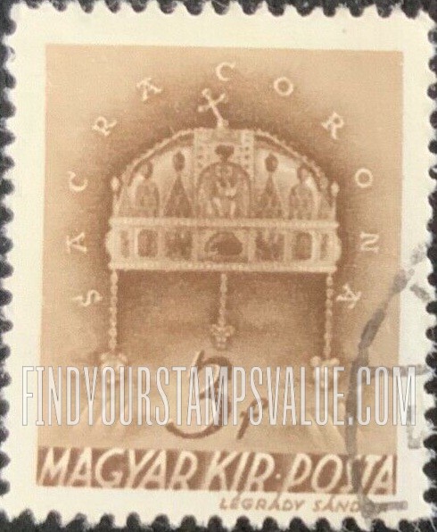 FindYourStampsValue: Crown of Saint Stephen: Types of 1939